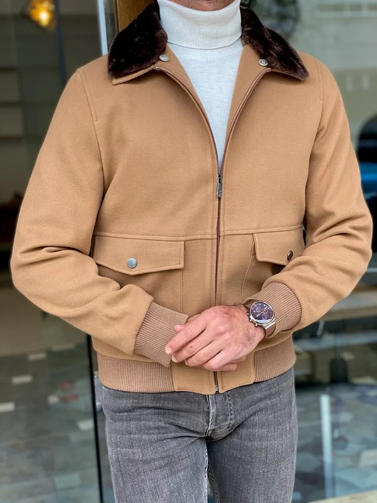 Detroit Beige Nubuck Fur Coat