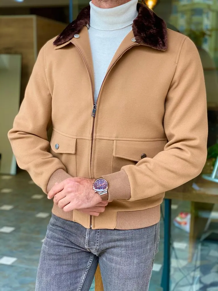 Detroit Beige Nubuck Fur Coat