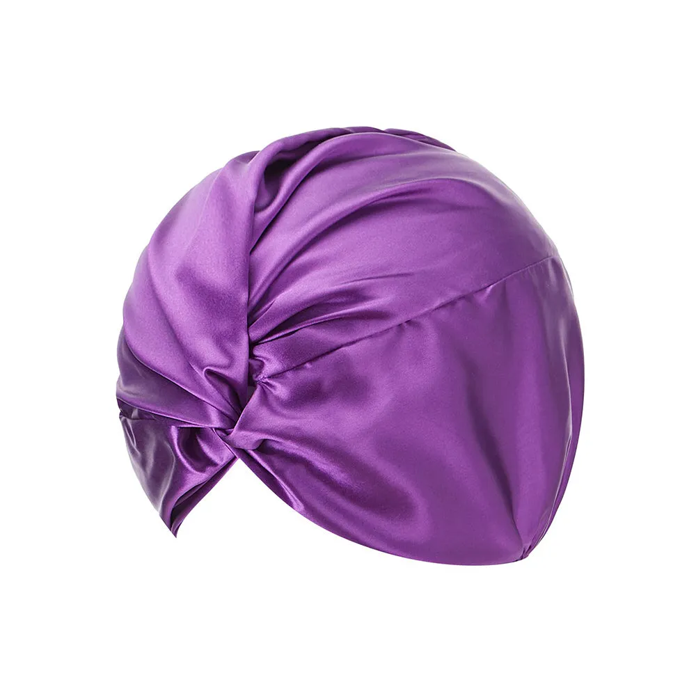 Double Layer Silk Bonnet - Royal Purple