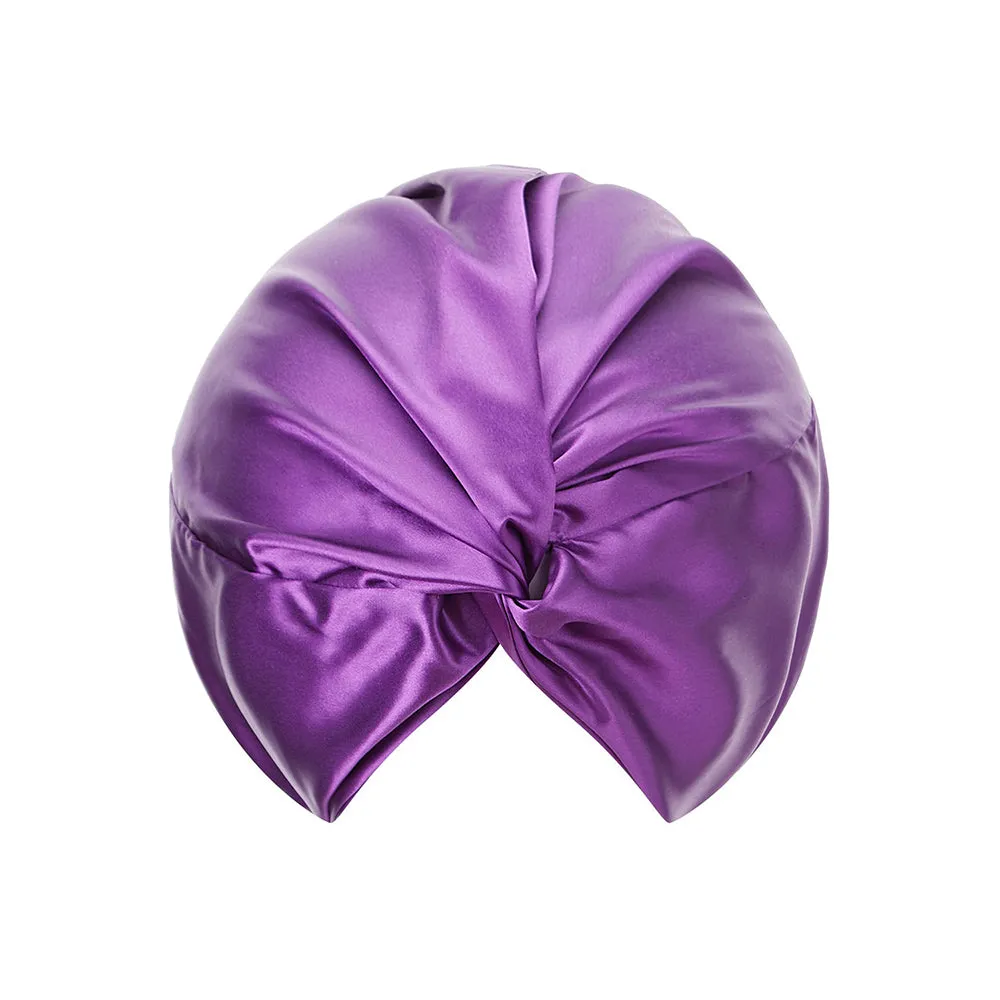 Double Layer Silk Bonnet - Royal Purple