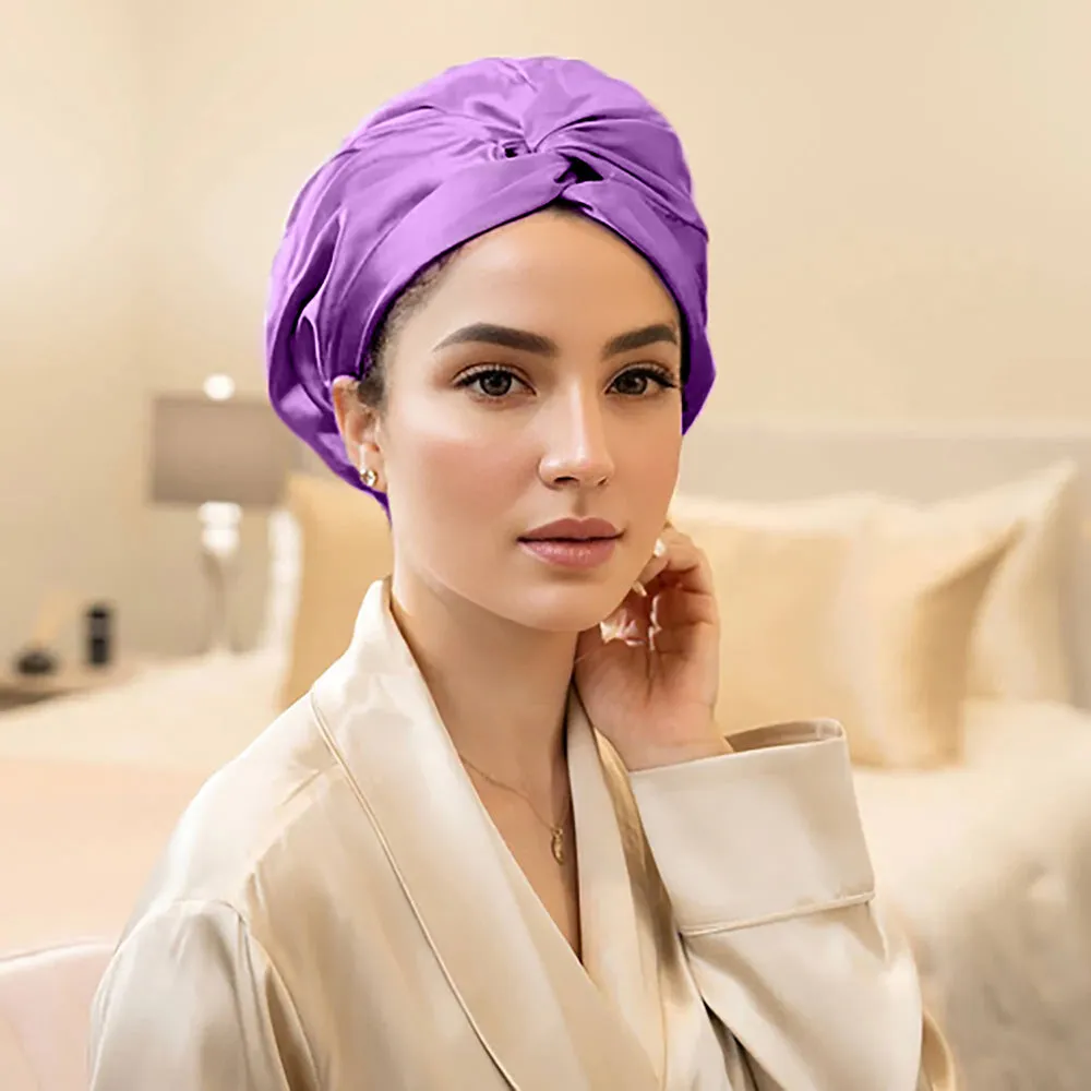 Double Layer Silk Bonnet - Royal Purple