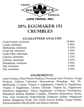 EGGMAKER LAYER CRUMBLES 20% 50# - WENDLAND'S
