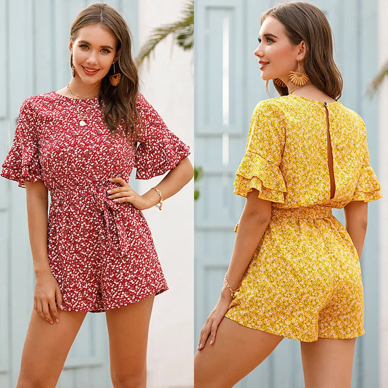 Fashion Short-sleeved Casual Jumpsuit