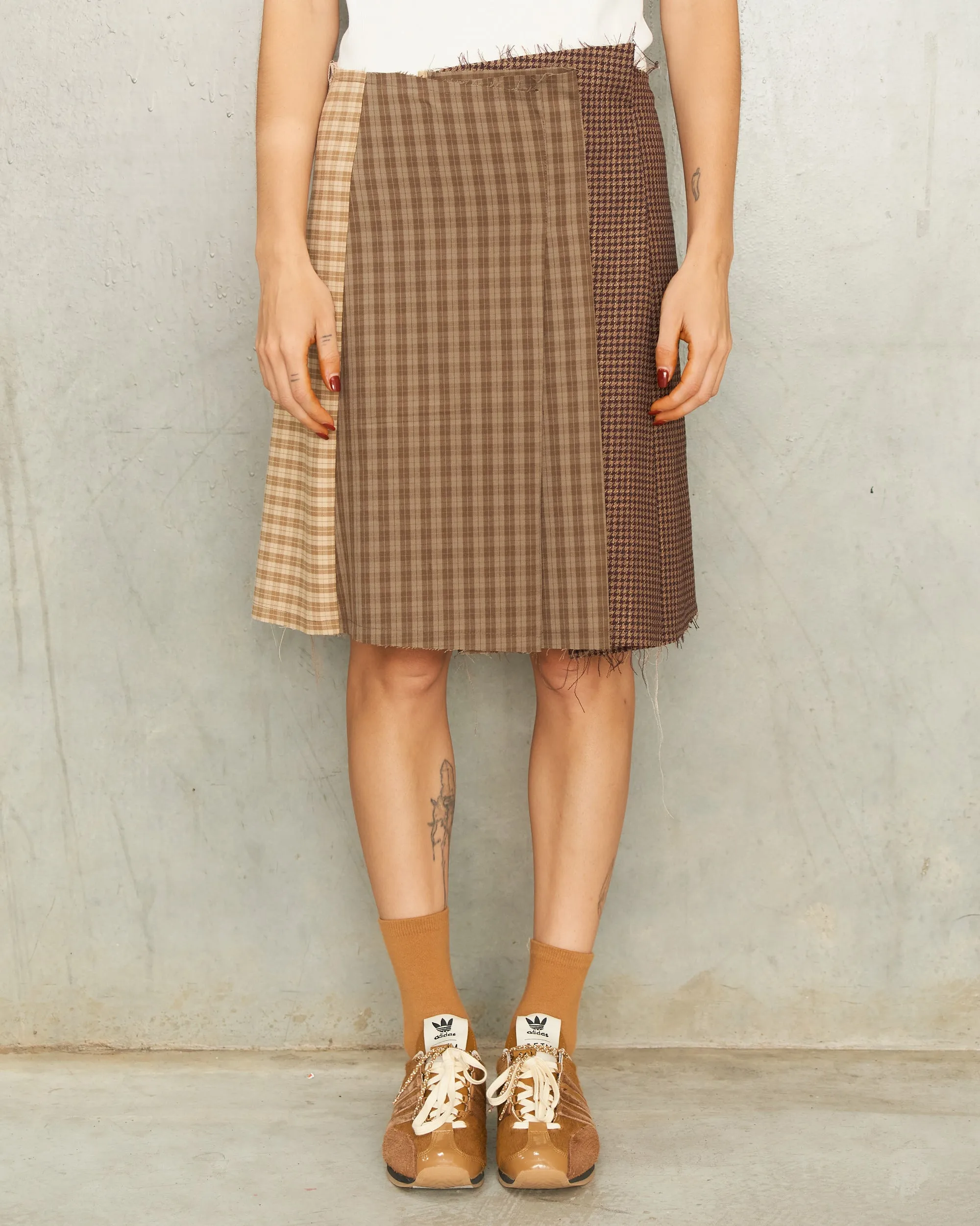 Gingham Pleated Mini Skirt