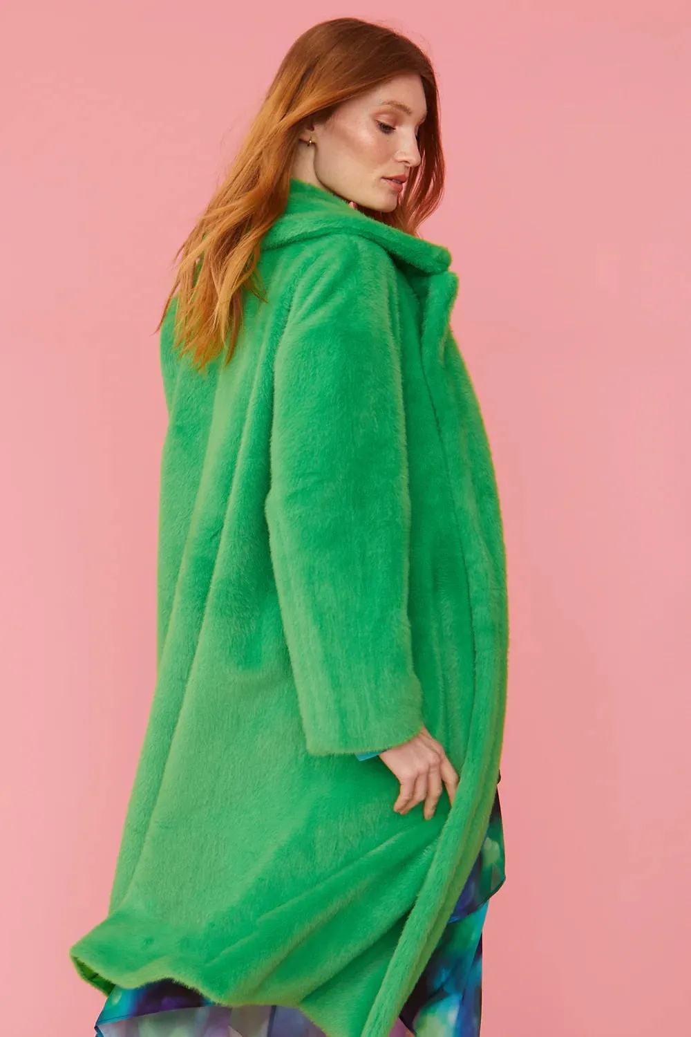 Green Faux Fur Duchess Coat