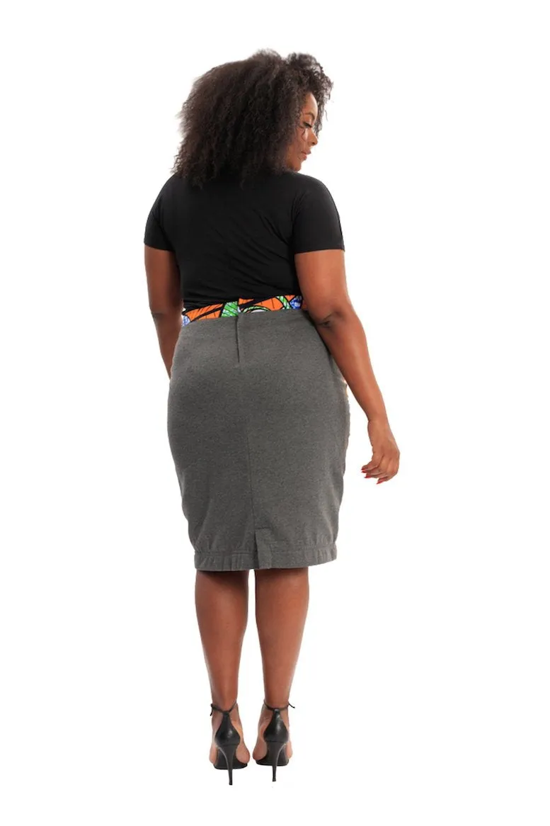 Happy Blues African Print Pencil Skirt