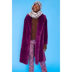 JAYLEY | Shaved Shearling Coat | Purple