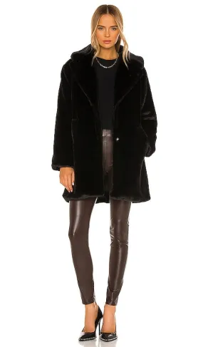 LAMARQUE Linnea Faux Fur Coat in Black