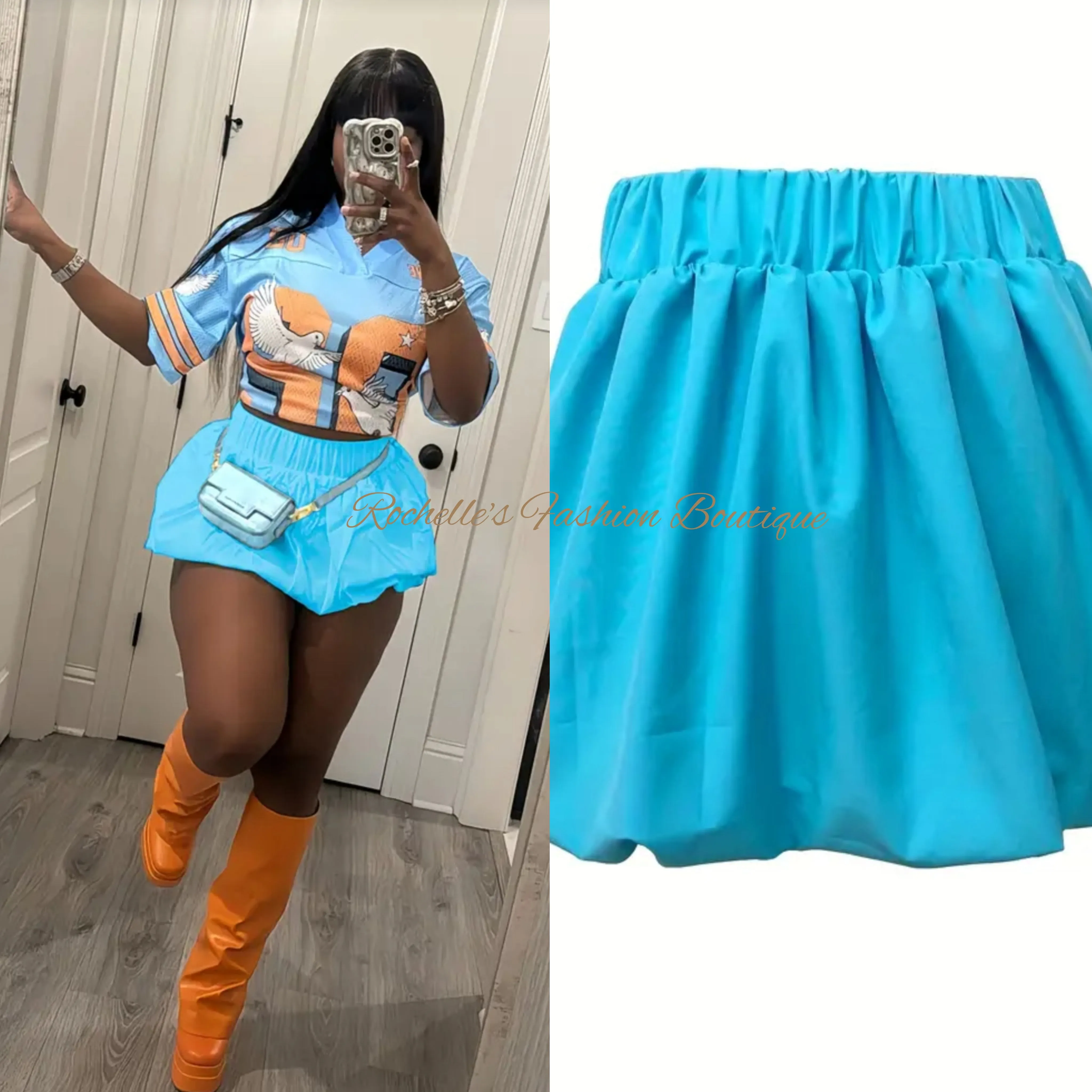Lite Blue Bubble Skirt