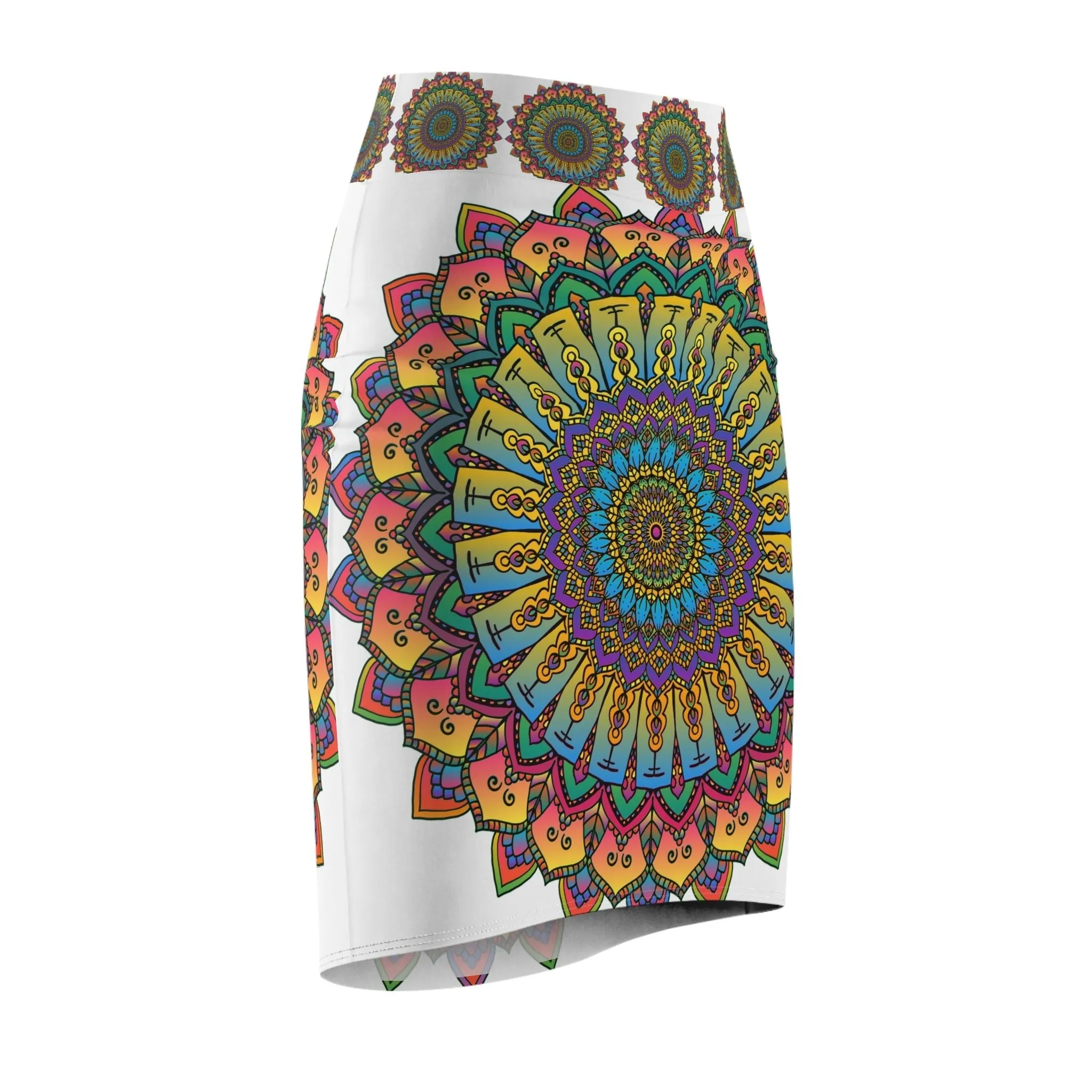 Mandala Pencil Skirt - Bohemian Chic Style