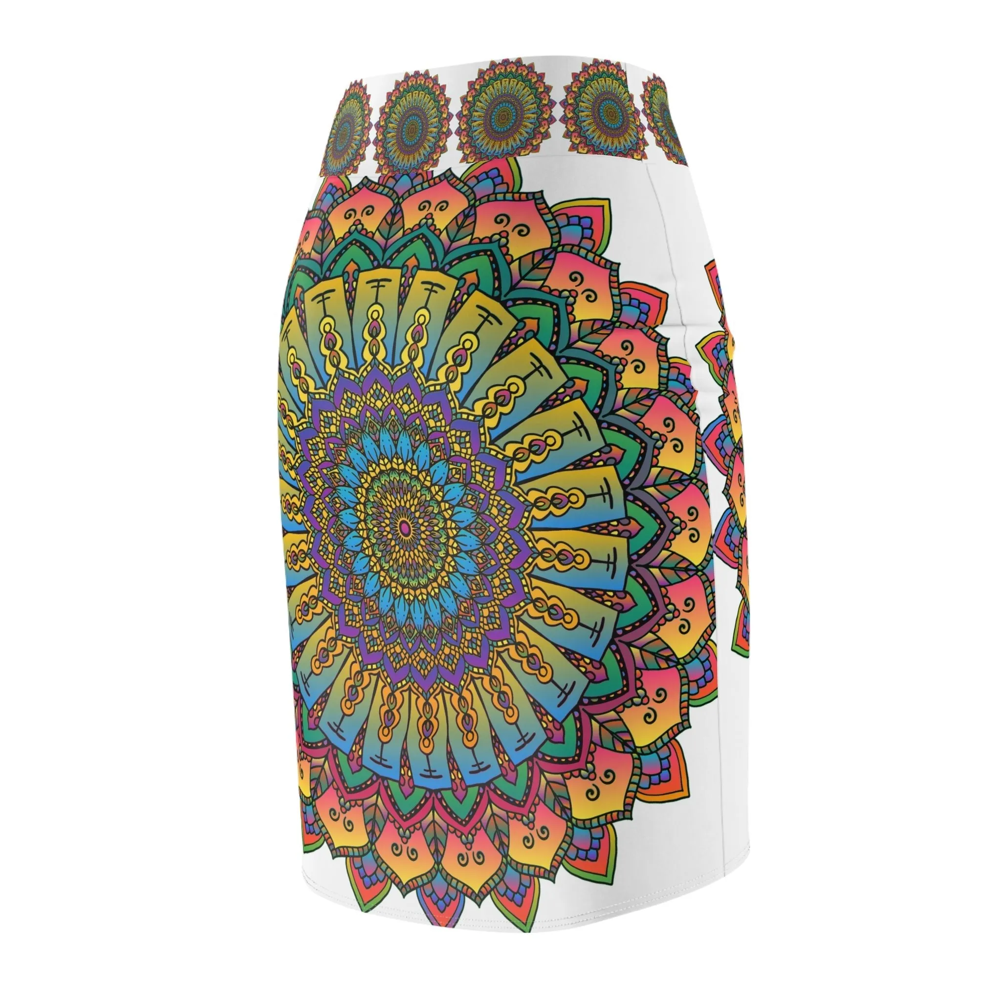 Mandala Pencil Skirt - Bohemian Chic Style