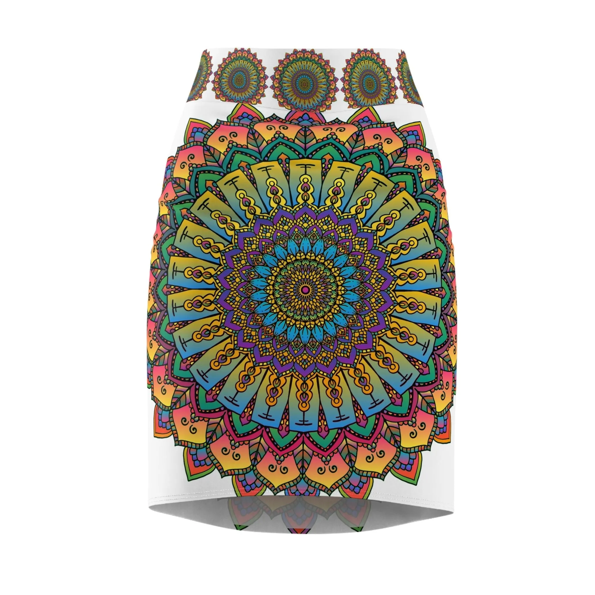 Mandala Pencil Skirt - Bohemian Chic Style