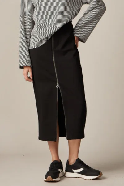 Marco Polo Utility Ponte Skirt in Black