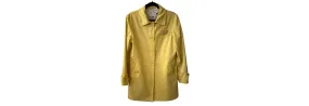 Max Studio Yellow Trench Coat with Flower Pin- LG | Preowned