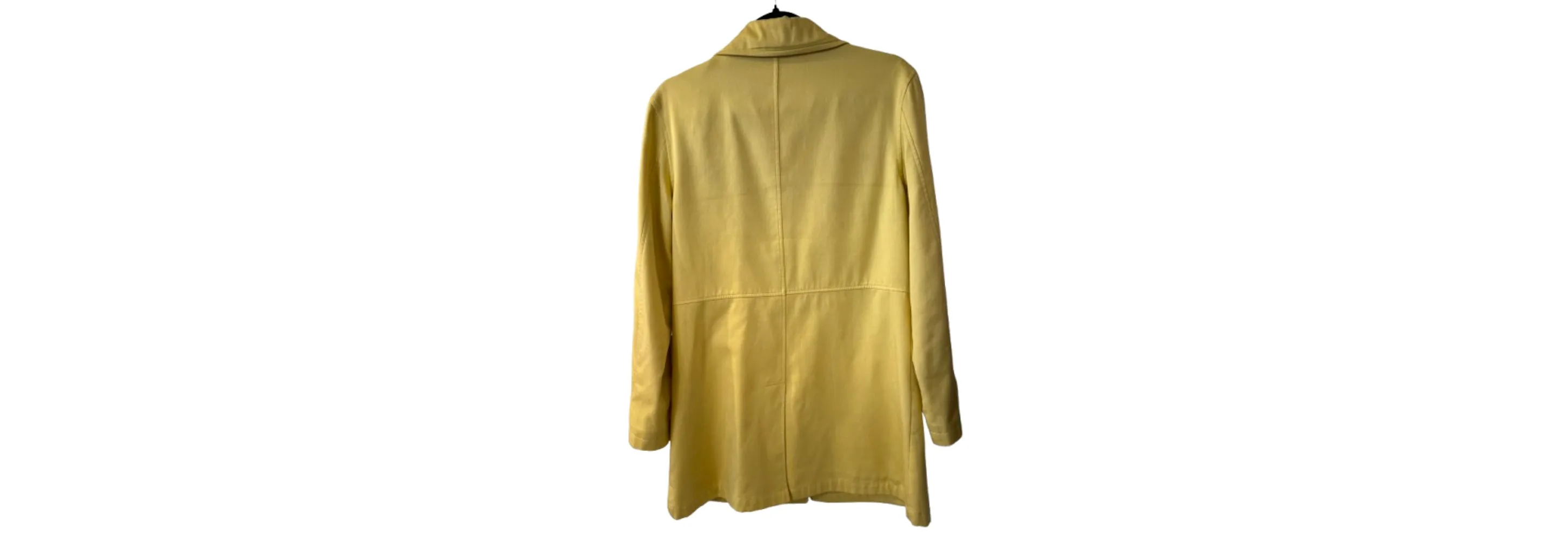 Max Studio Yellow Trench Coat with Flower Pin- LG | Preowned