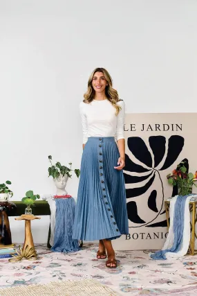 MIZ-443684 DENIM PLEATED SKIRT