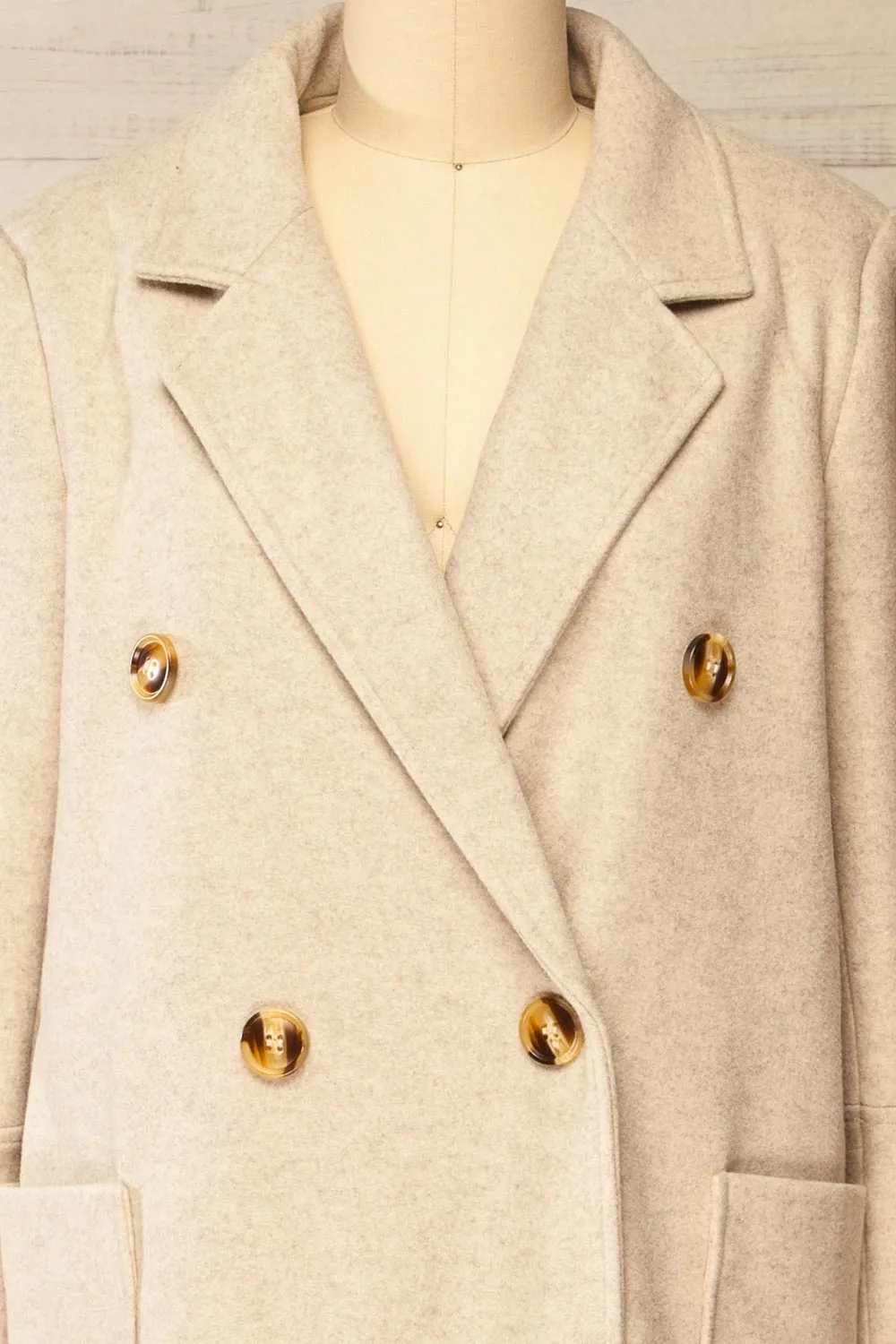 Namur Beige | Double-Breasted Felt Coat