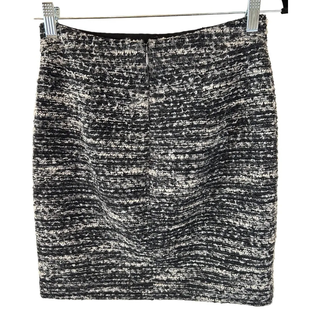 Petite Tweed Pencil Skirt Black White Professional Office Wear