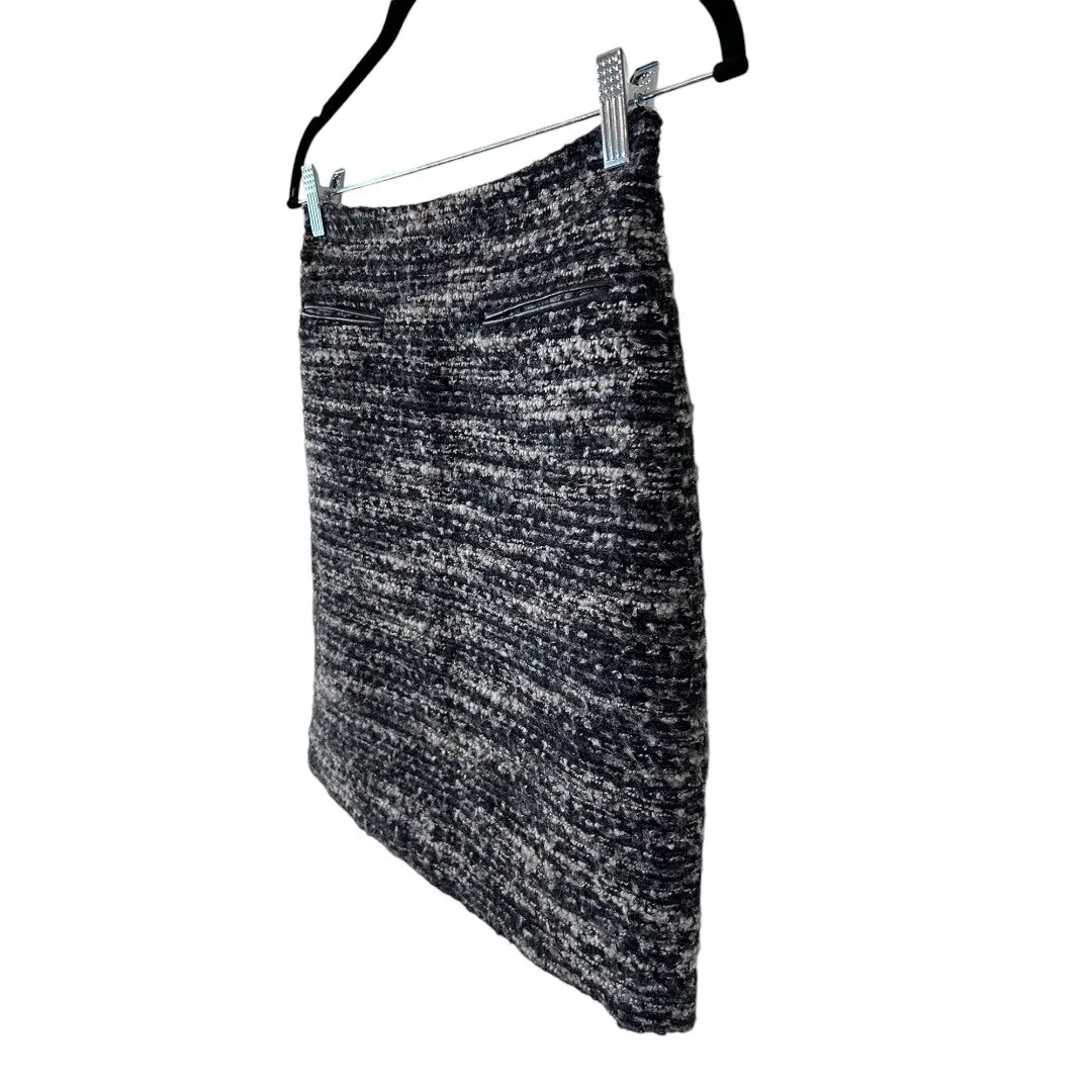 Petite Tweed Pencil Skirt Black White Professional Office Wear