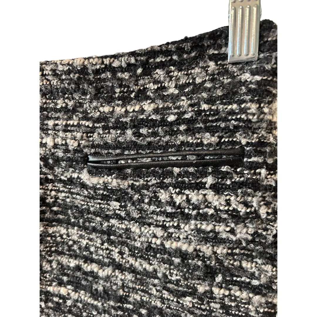 Petite Tweed Pencil Skirt Black White Professional Office Wear