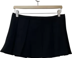 PrettyLittleThing Black Pleated Mini Skirt UK 8