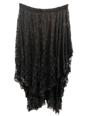 Raven Black Lace Tier Maxi Skirt