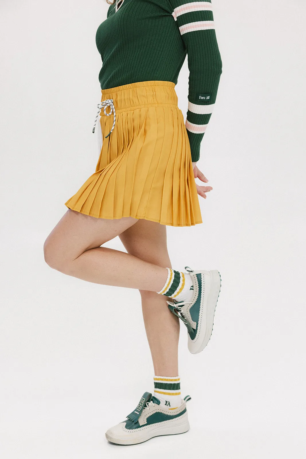 Rose Pleated Skirt - Mustard