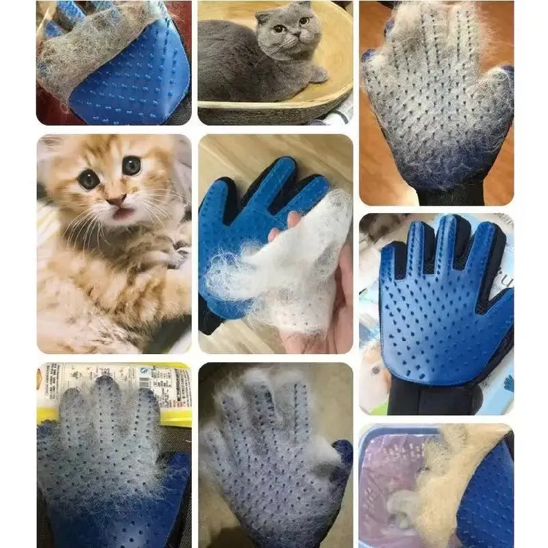 Rubber Pet Grooming Glove - Deshedding and Massage Tool for Cats and Dogs - Bath and Grooming Aid