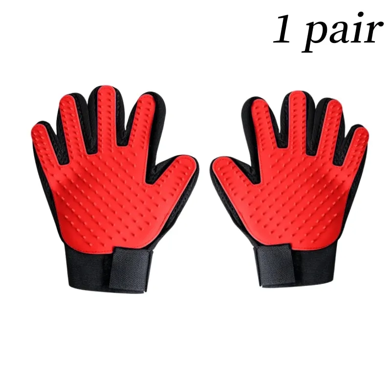 Rubber Pet Grooming Glove - Deshedding and Massage Tool for Cats and Dogs - Bath and Grooming Aid