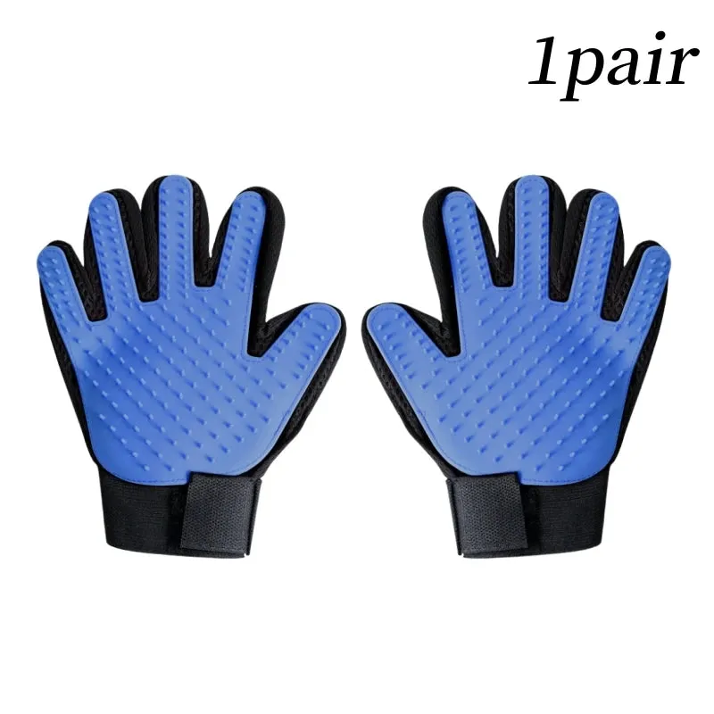 Rubber Pet Grooming Glove - Deshedding and Massage Tool for Cats and Dogs - Bath and Grooming Aid