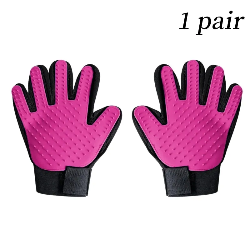 Rubber Pet Grooming Glove - Deshedding and Massage Tool for Cats and Dogs - Bath and Grooming Aid
