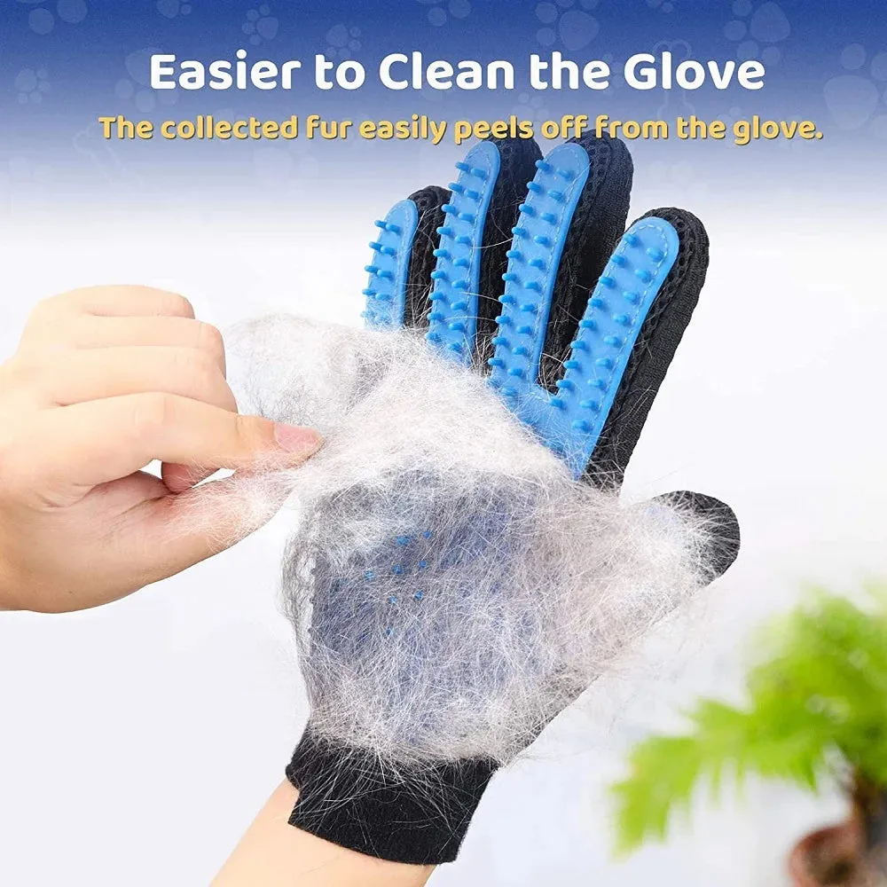Rubber Pet Grooming Glove - Deshedding and Massage Tool for Cats and Dogs - Bath and Grooming Aid