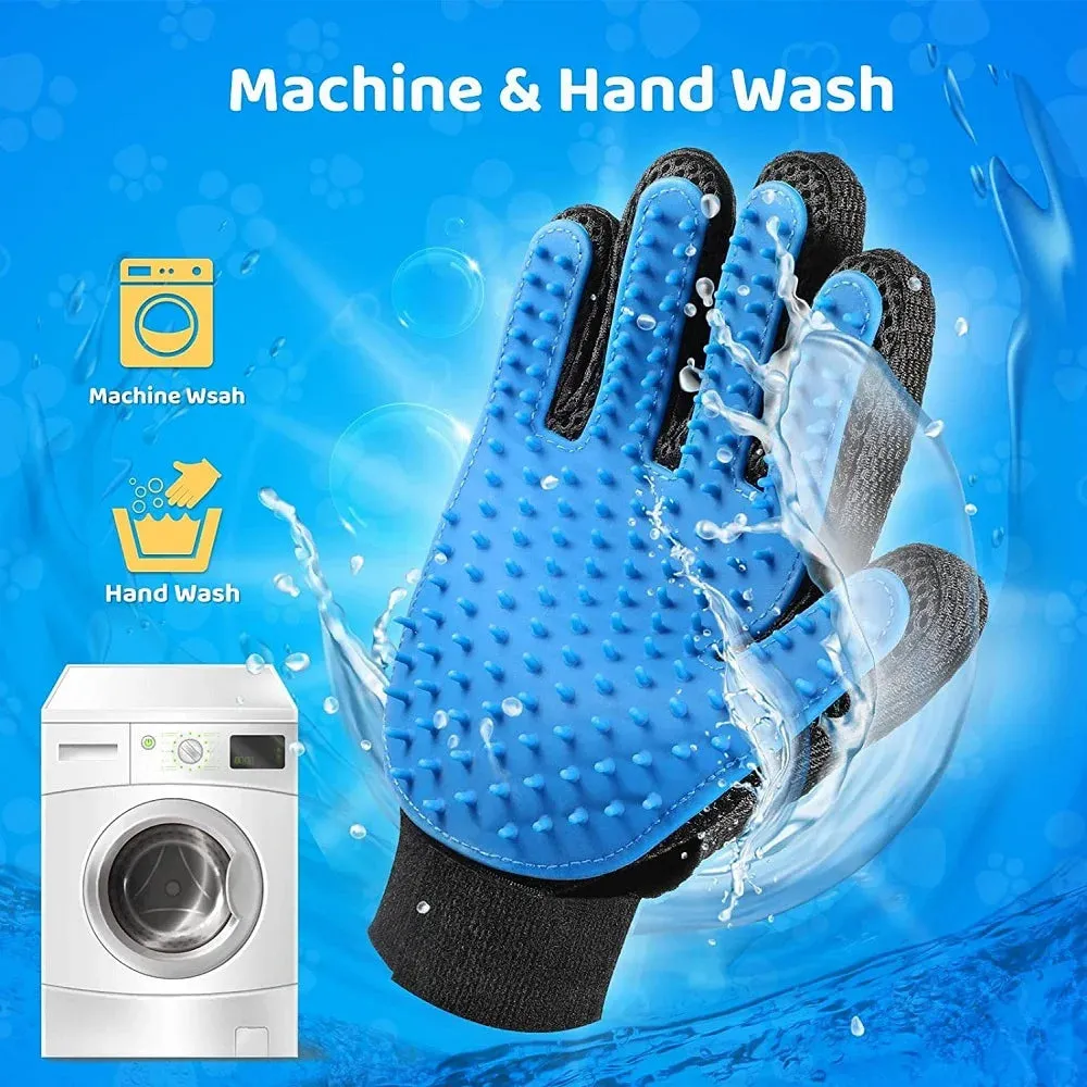 Rubber Pet Grooming Glove - Deshedding and Massage Tool for Cats and Dogs - Bath and Grooming Aid
