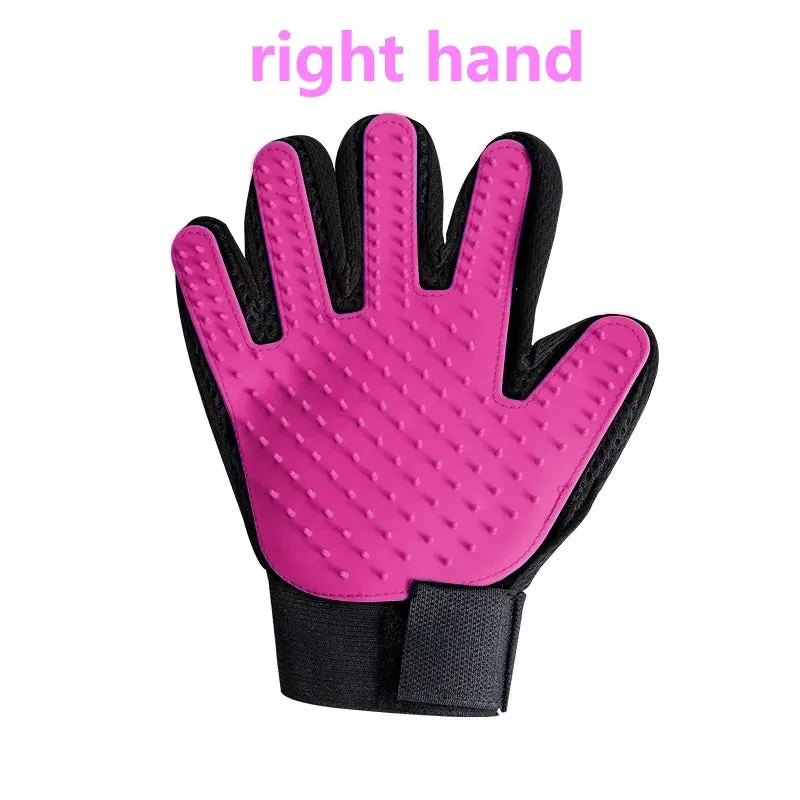 Rubber Pet Grooming Glove - Deshedding and Massage Tool for Cats and Dogs - Bath and Grooming Aid