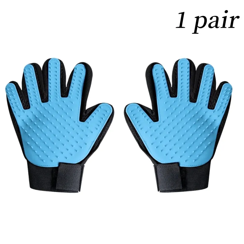 Rubber Pet Grooming Glove - Deshedding and Massage Tool for Cats and Dogs - Bath and Grooming Aid