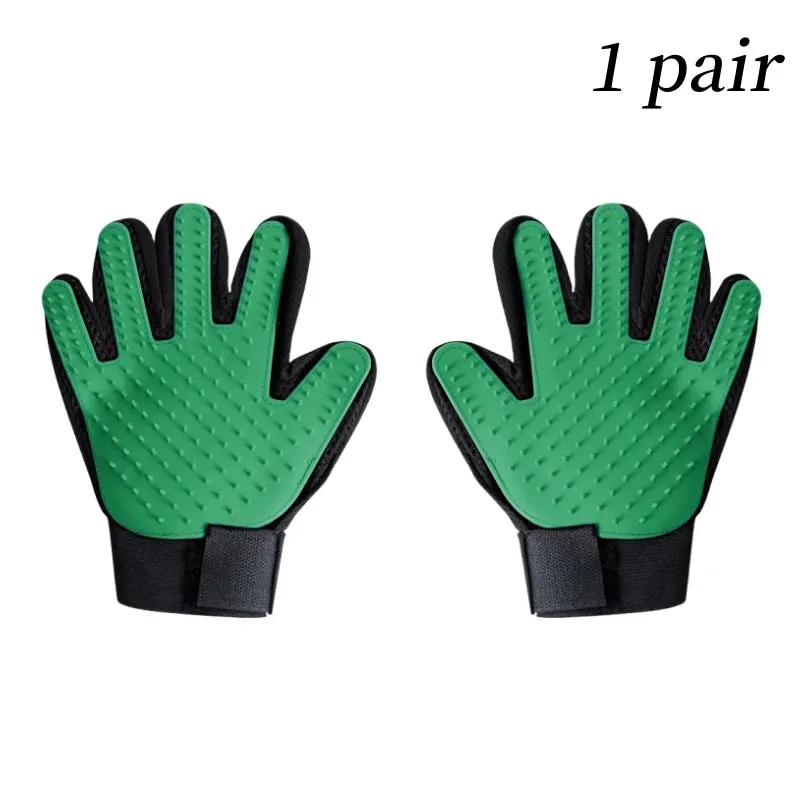 Rubber Pet Grooming Glove - Deshedding and Massage Tool for Cats and Dogs - Bath and Grooming Aid