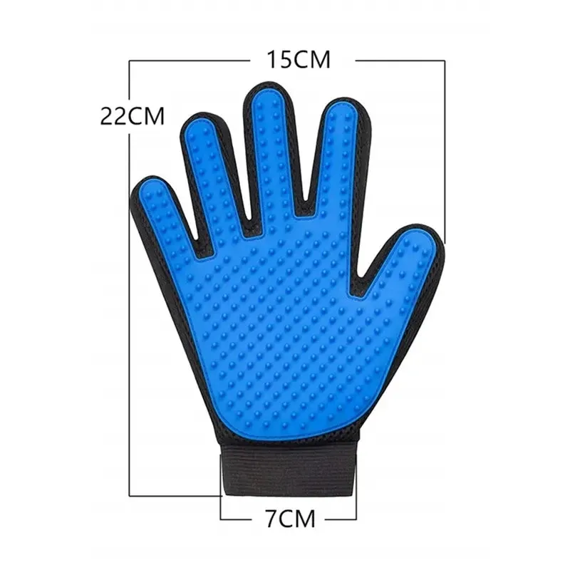 Rubber Pet Grooming Glove - Deshedding and Massage Tool for Cats and Dogs - Bath and Grooming Aid