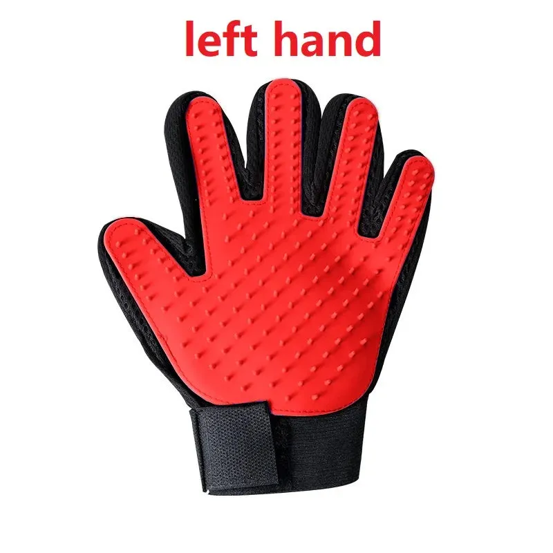 Rubber Pet Grooming Glove - Deshedding and Massage Tool for Cats and Dogs - Bath and Grooming Aid