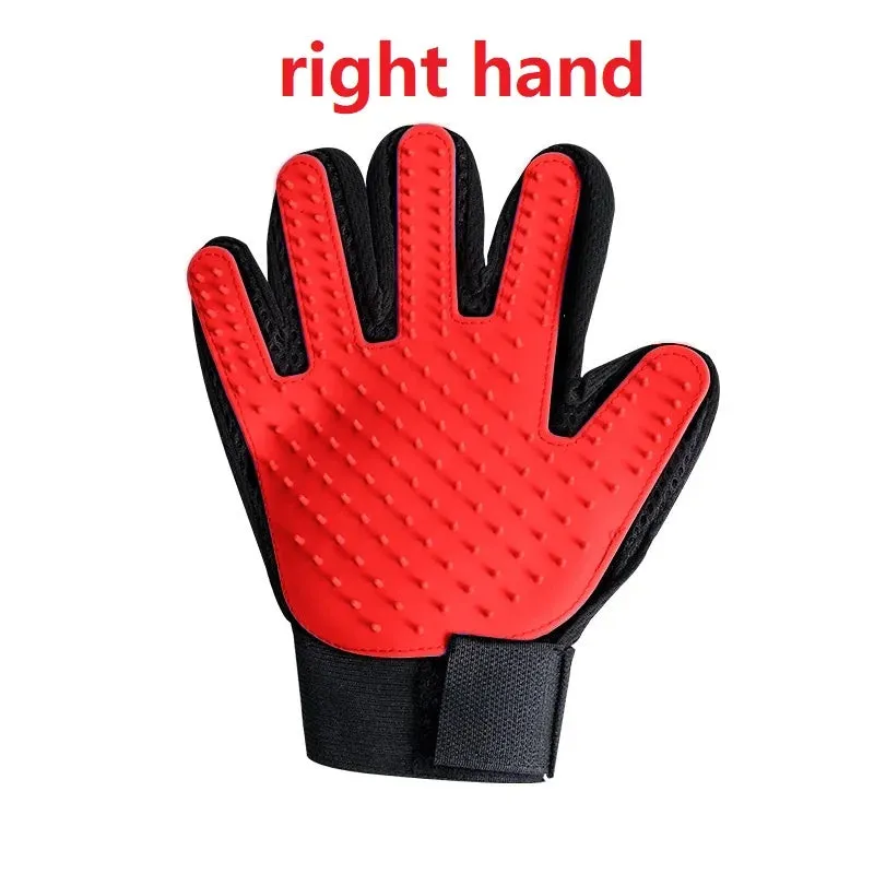 Rubber Pet Grooming Glove - Deshedding and Massage Tool for Cats and Dogs - Bath and Grooming Aid