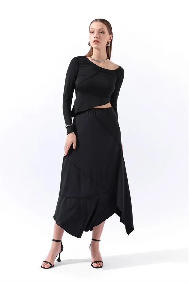 RYN Wholesale Asymmetric Skirt Black - Mandeville