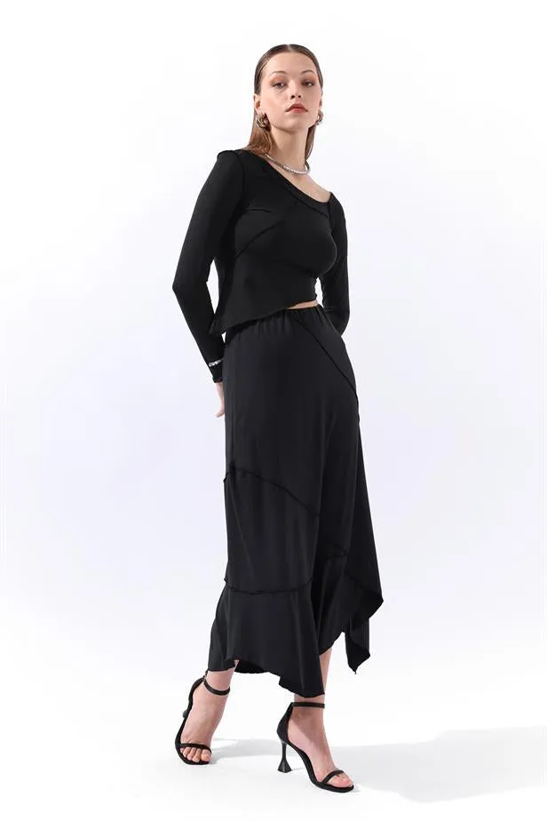 RYN Wholesale Asymmetric Skirt Black - Mandeville