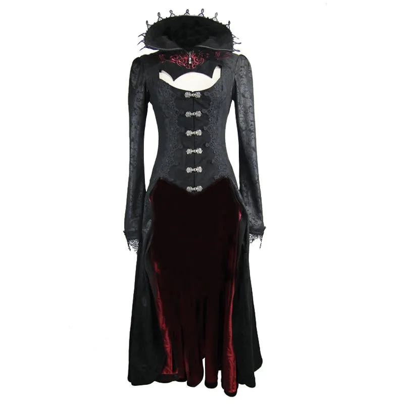'Scarlet Town' Gothic Overcoat with Medici Collar