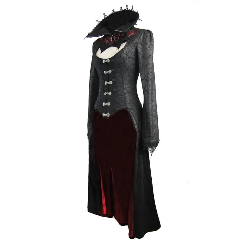 'Scarlet Town' Gothic Overcoat with Medici Collar