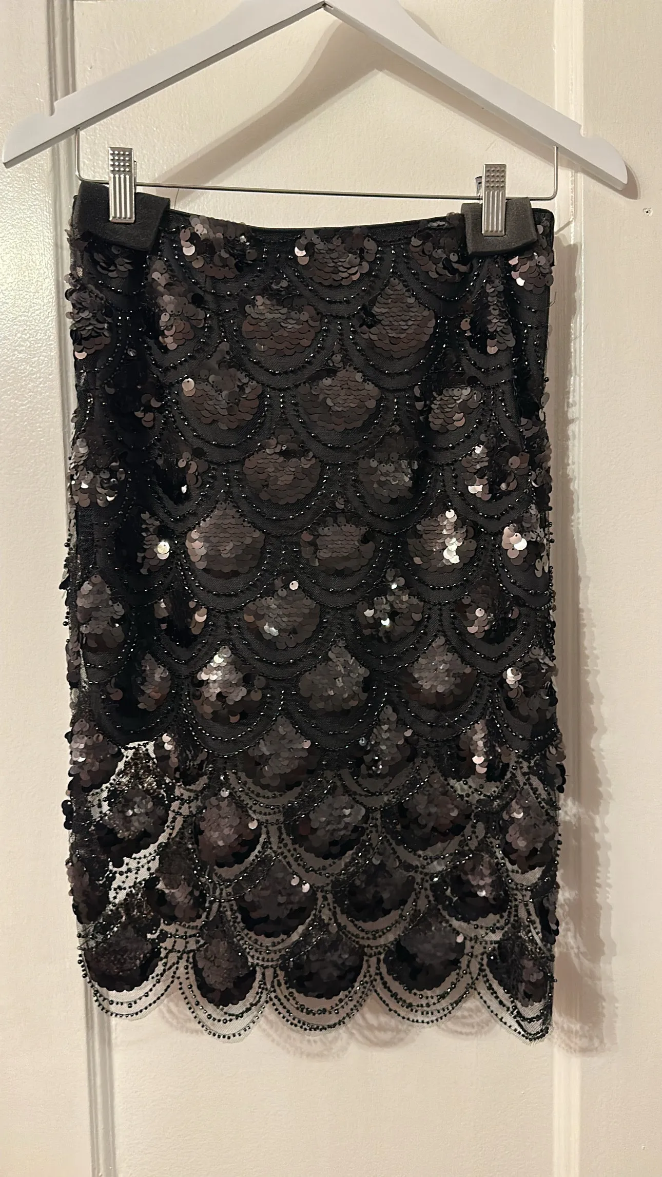 Sequins Pencil Skirt Black