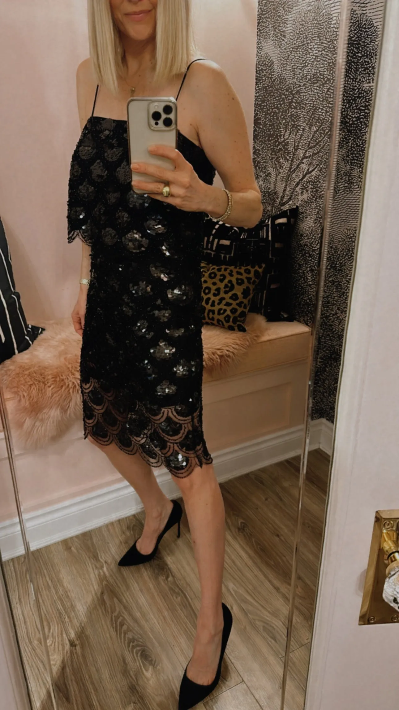 Sequins Pencil Skirt Black
