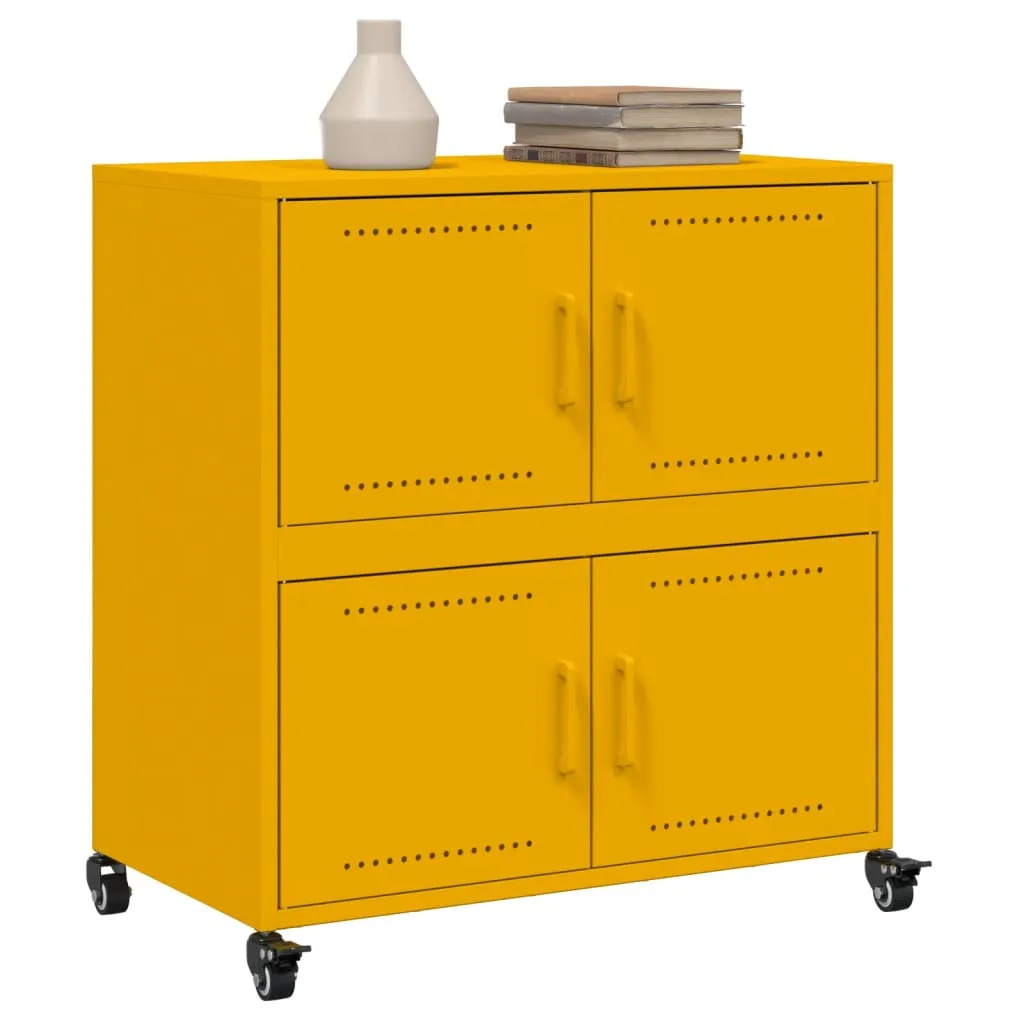 Sideboard Mustard Yellow 68.5x39x72 cm Cold-rolled Steel