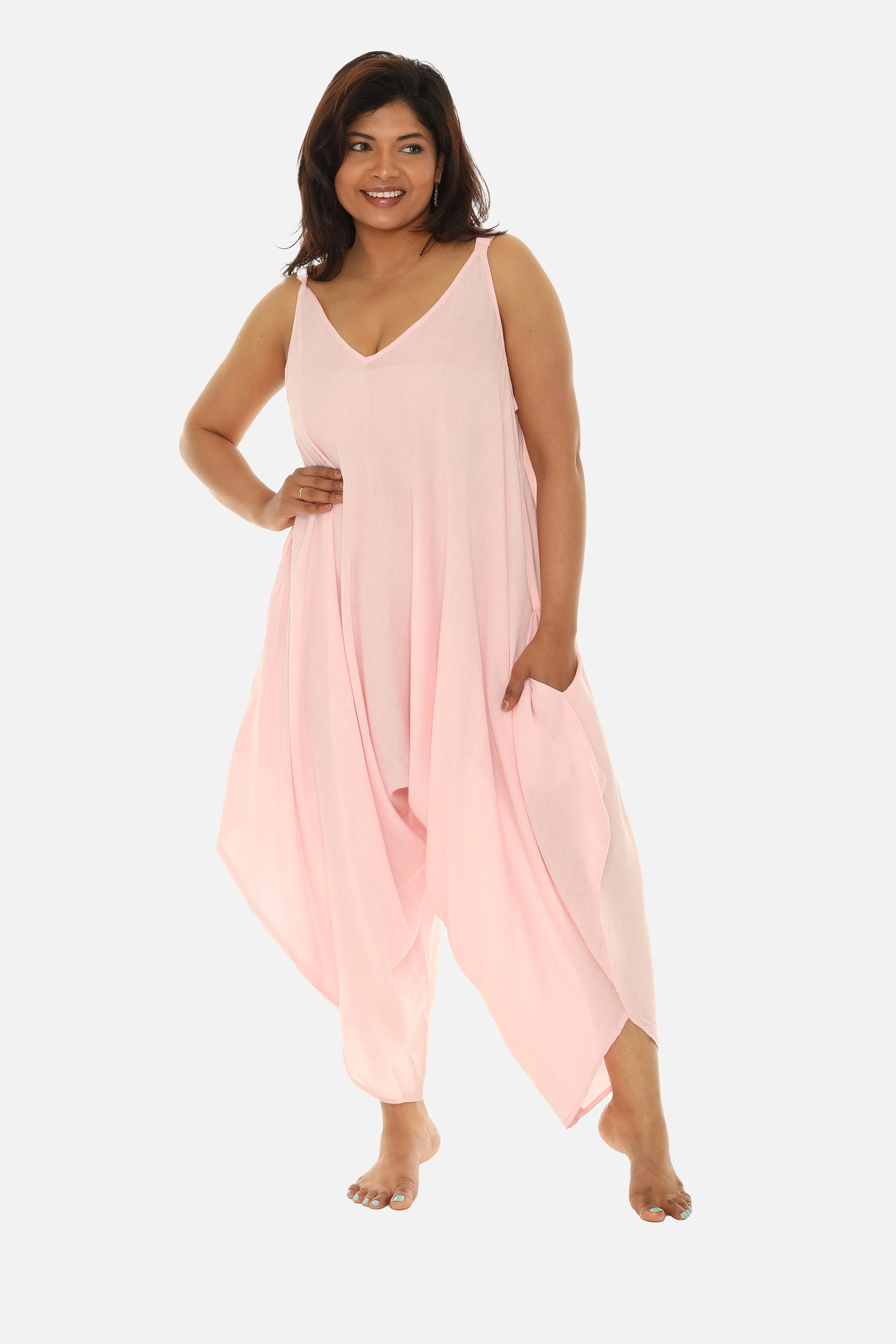 Solid Color Harem Jumpsuit for Women
