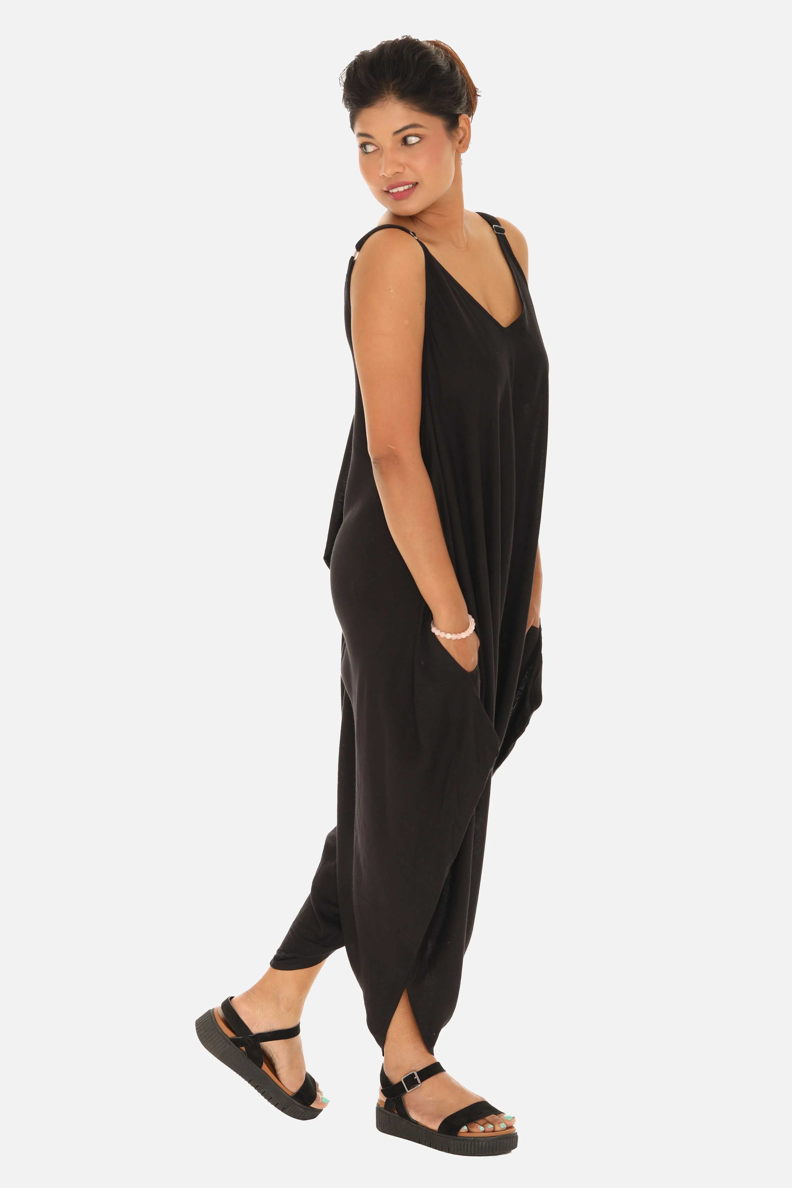 Solid Color Harem Jumpsuit for Women