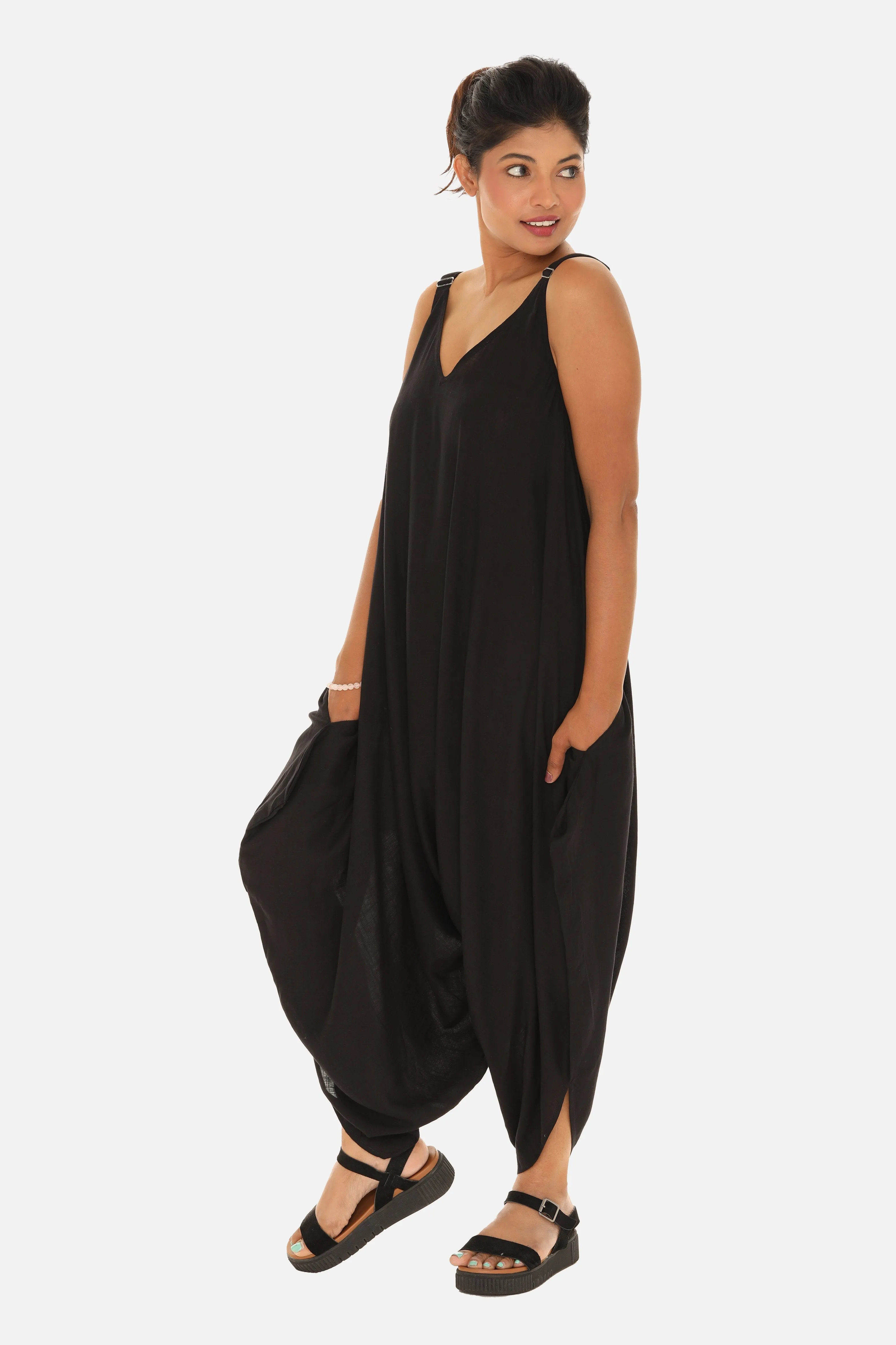 Solid Color Harem Jumpsuit for Women