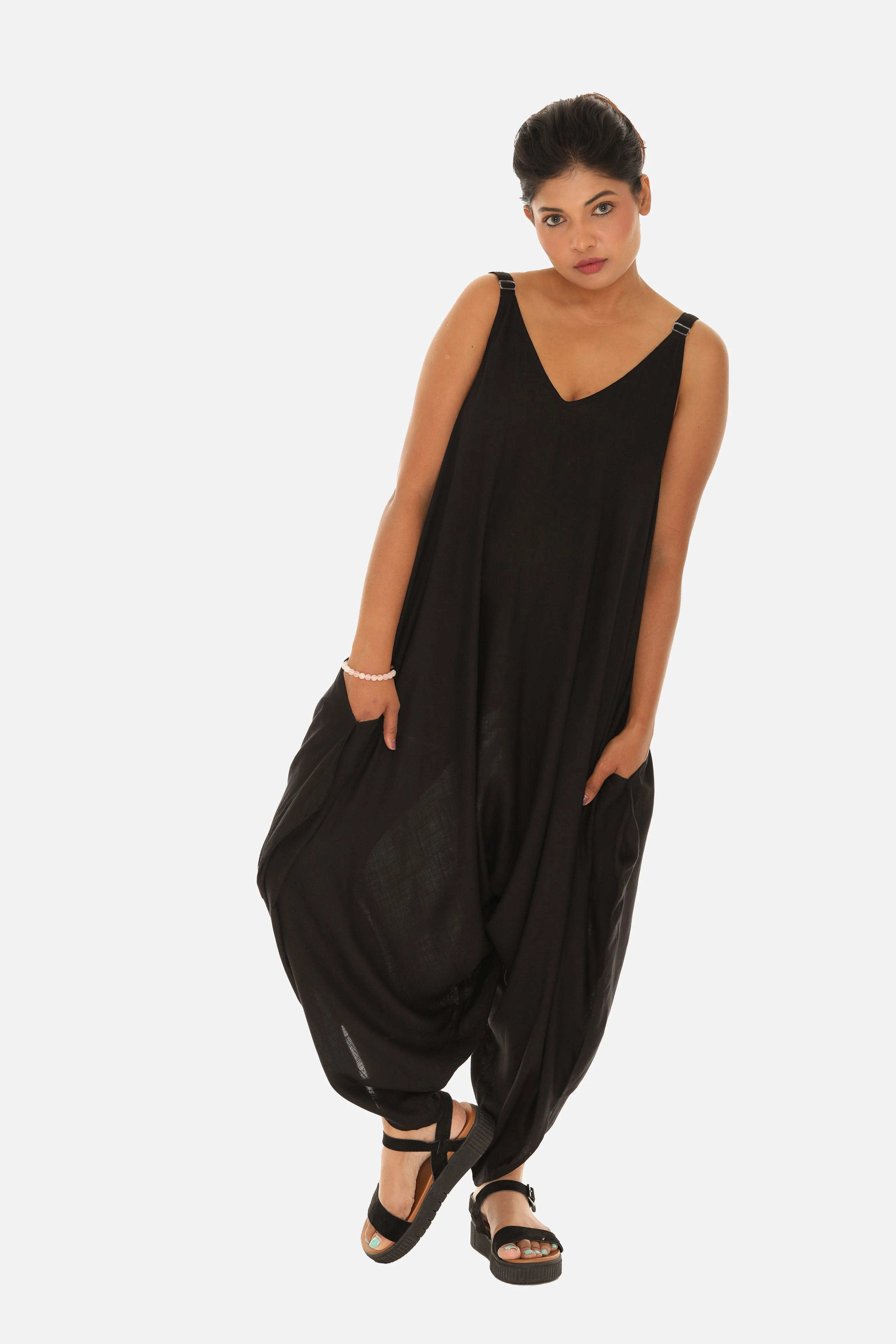 Solid Color Harem Jumpsuit for Women